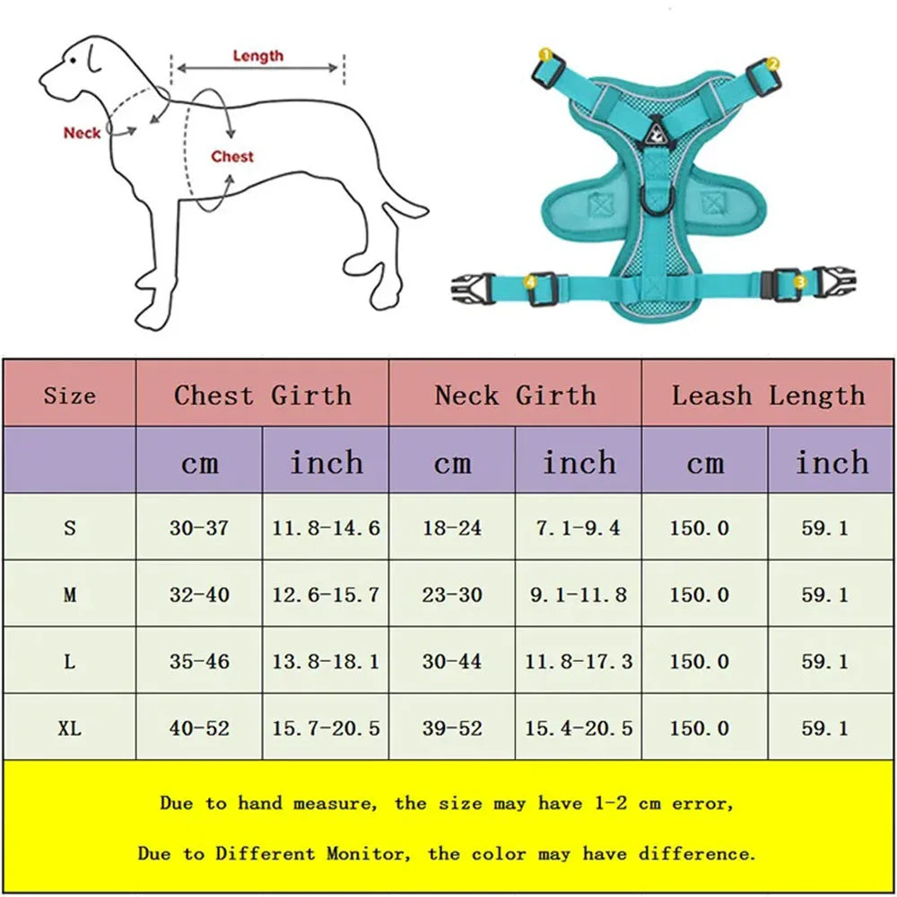 Adjustable Dog Harness with Leash - Soft & Breathable