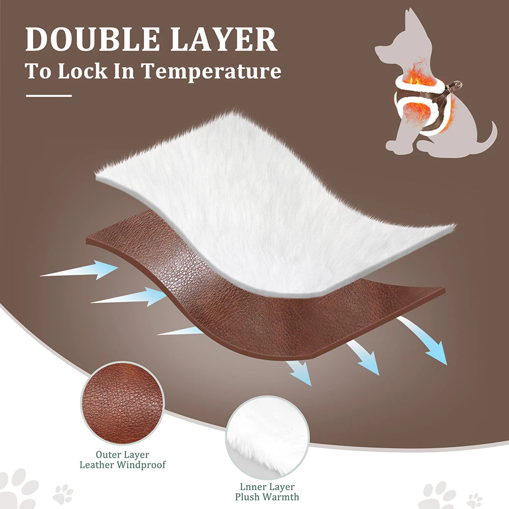 Cozy Winter Dog Harness & Leash Set - Plush & Warm