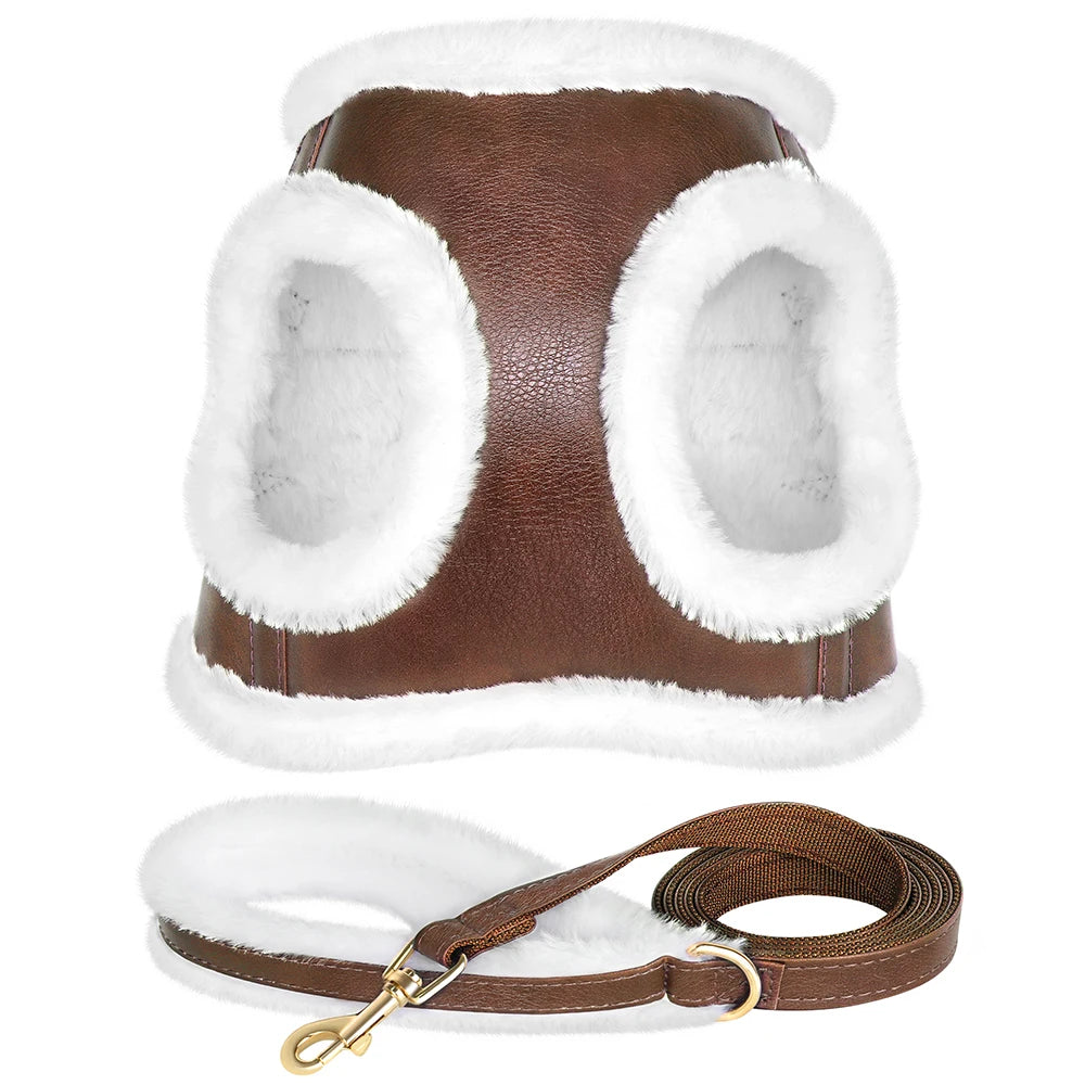 Cozy Winter Dog Harness & Leash Set - Plush & Warm