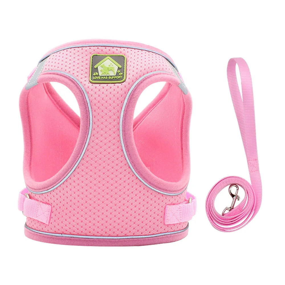 Adjustable Reflective Pet Harness and Leash Set