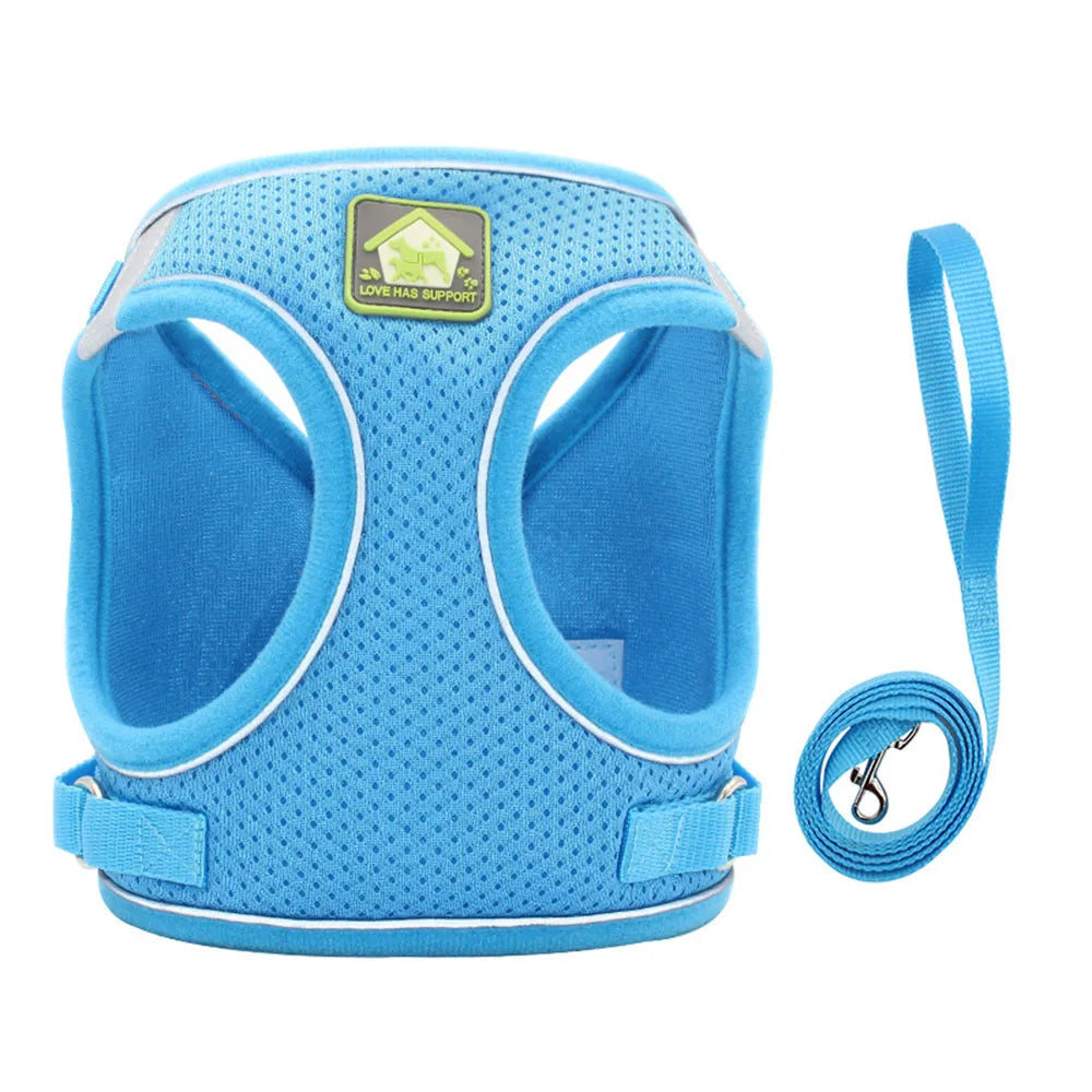 Adjustable Reflective Pet Harness and Leash Set