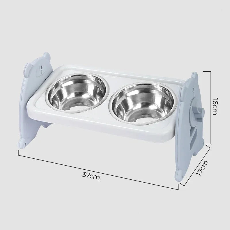 Adjustable Elevated Pet Bowls for Cats & Small Dogs