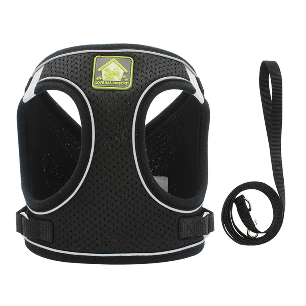 Adjustable Reflective Pet Harness and Leash Set