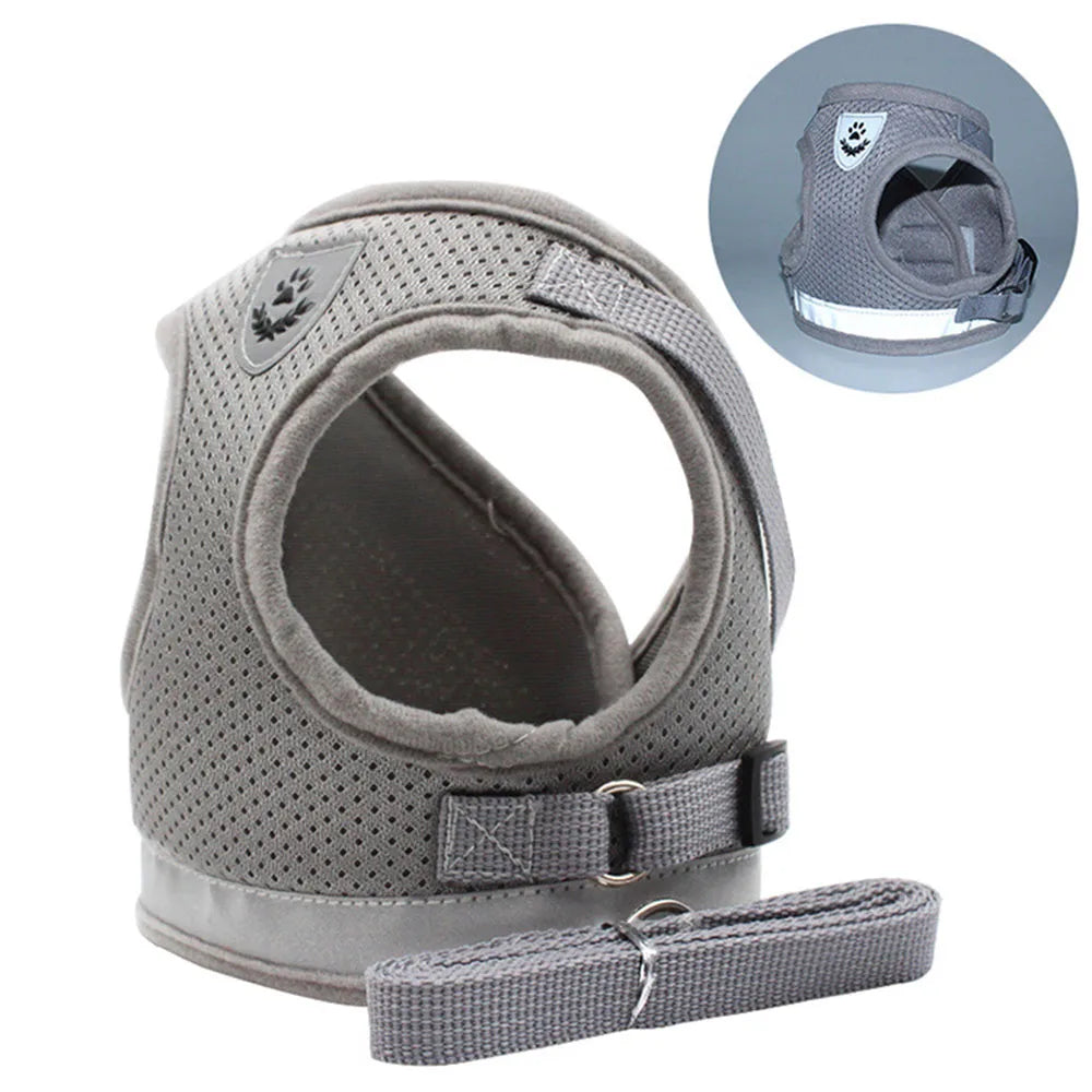 Adjustable Reflective Pet Harness and Leash Set