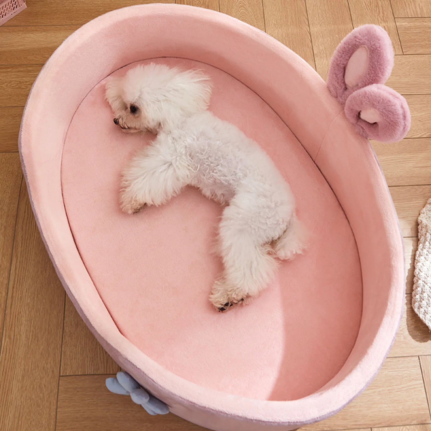 Cozy Pink Pet Bed - Detachable & Washable