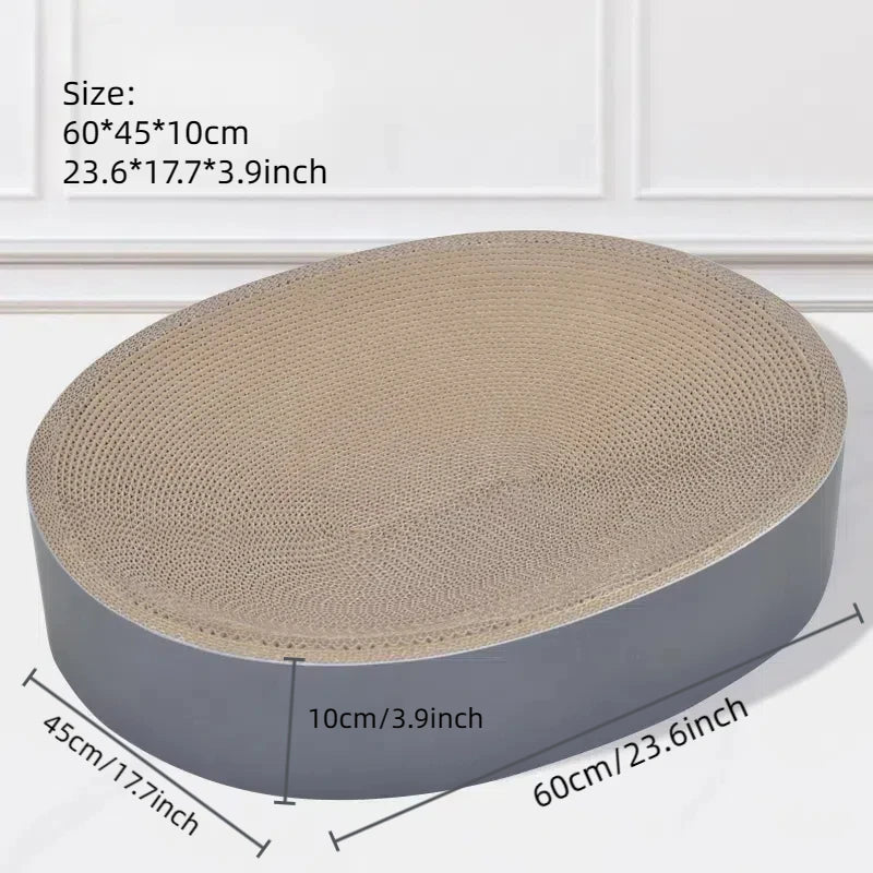 Oval & Round Cardboard Cat Scratcher Bed