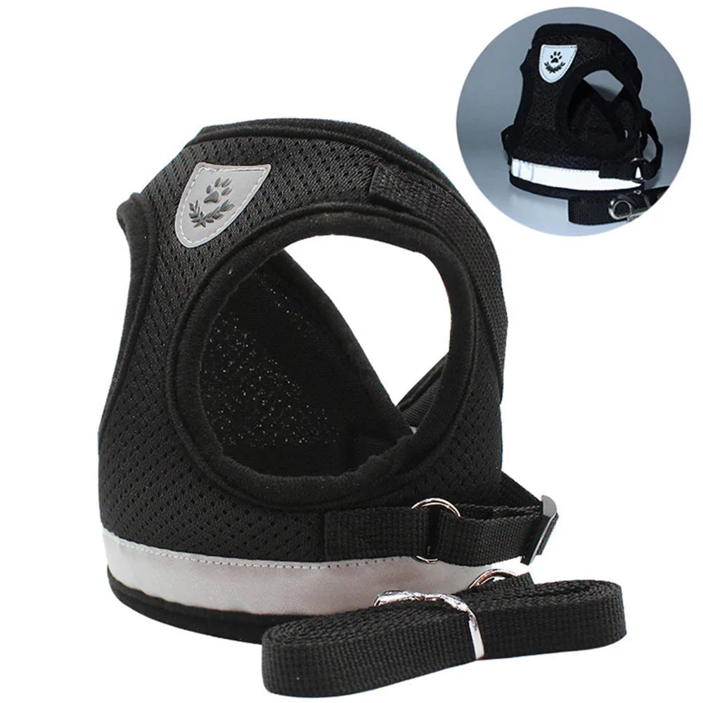 Adjustable Reflective Pet Harness and Leash Set