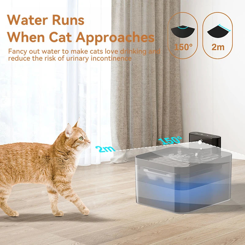 Smart Wireless Cat Water Fountain with Infrared Sensor