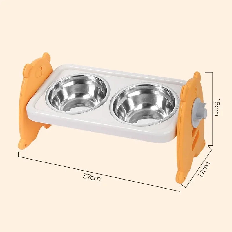 Adjustable Elevated Pet Bowls for Cats & Small Dogs