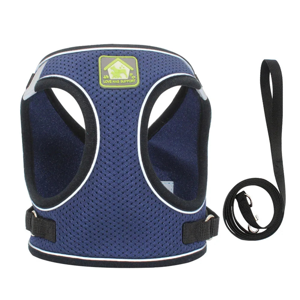 Adjustable Reflective Pet Harness and Leash Set