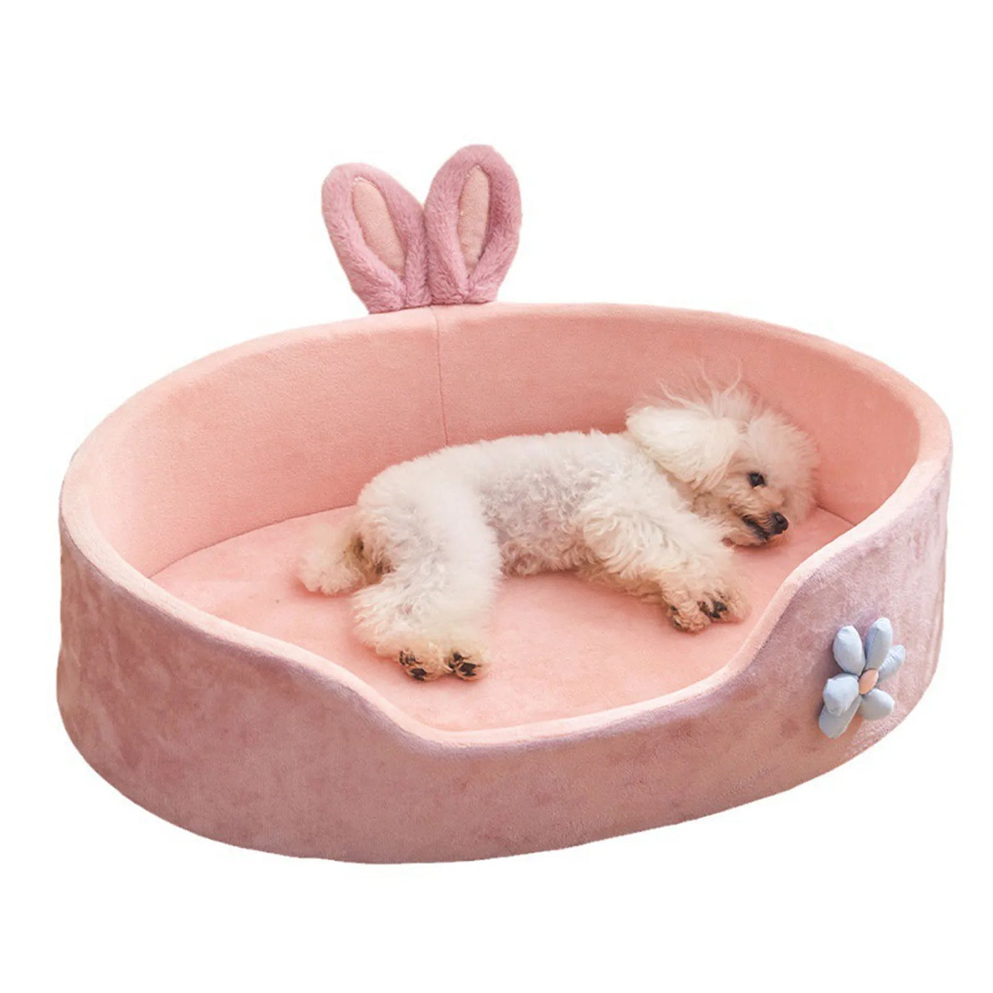 Cozy Pink Pet Bed - Detachable & Washable