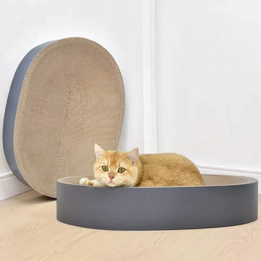 Oval & Round Cardboard Cat Scratcher Bed