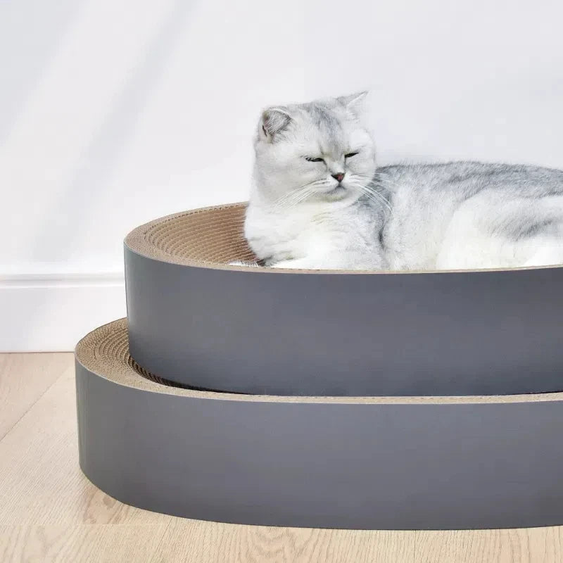 Oval & Round Cardboard Cat Scratcher Bed