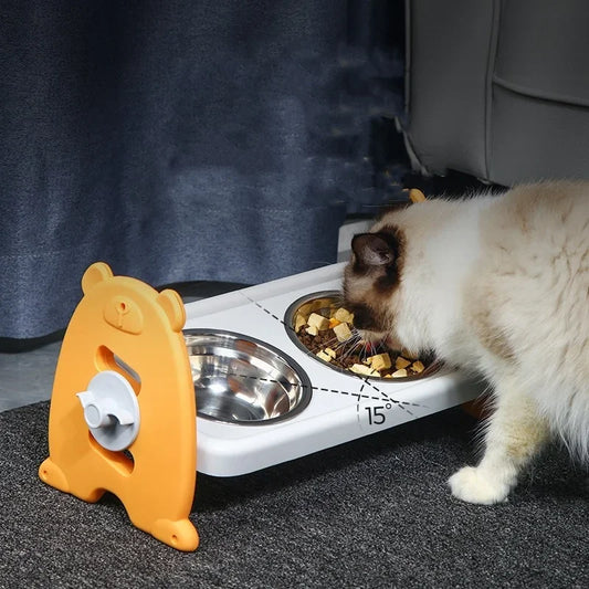 Adjustable Elevated Pet Bowls for Cats & Small Dogs