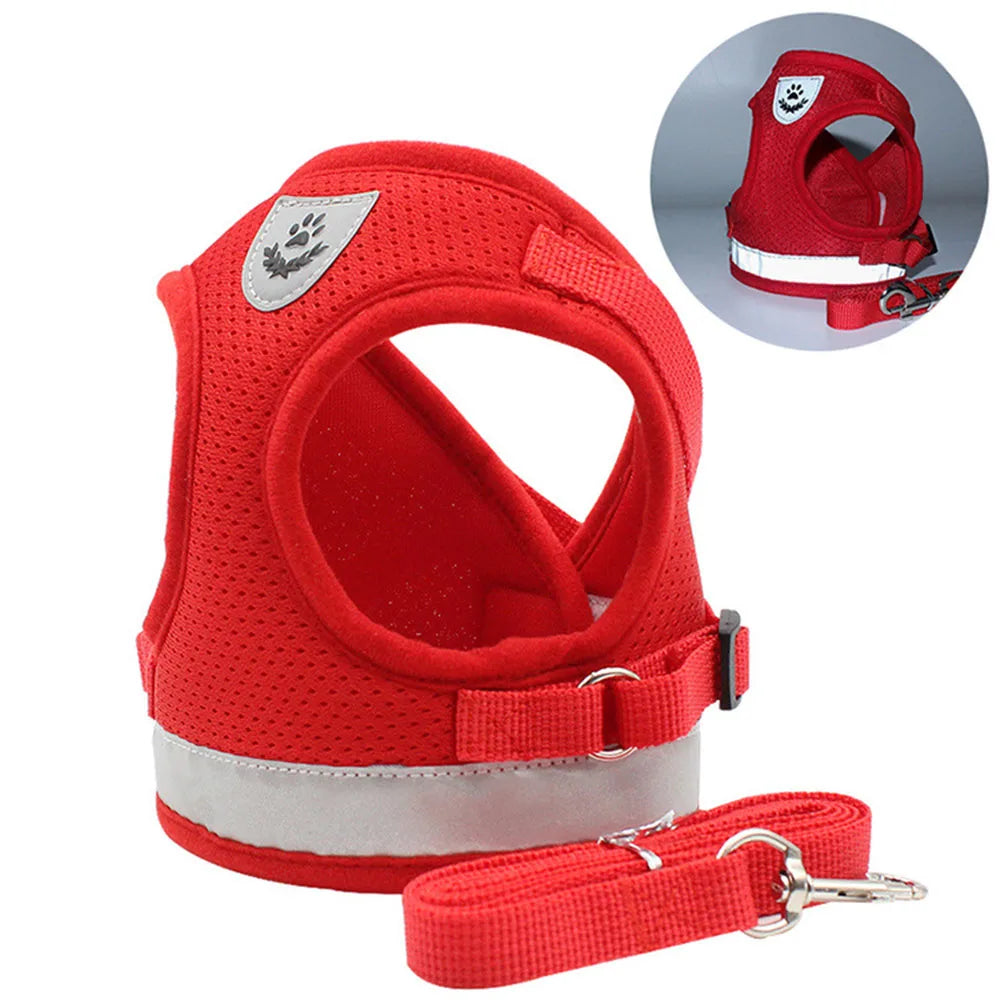 Adjustable Reflective Pet Harness and Leash Set