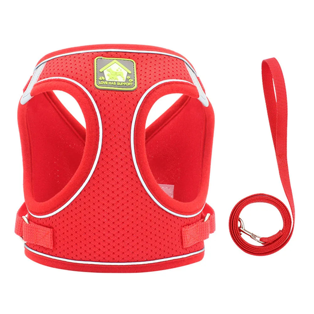 Adjustable Reflective Pet Harness and Leash Set