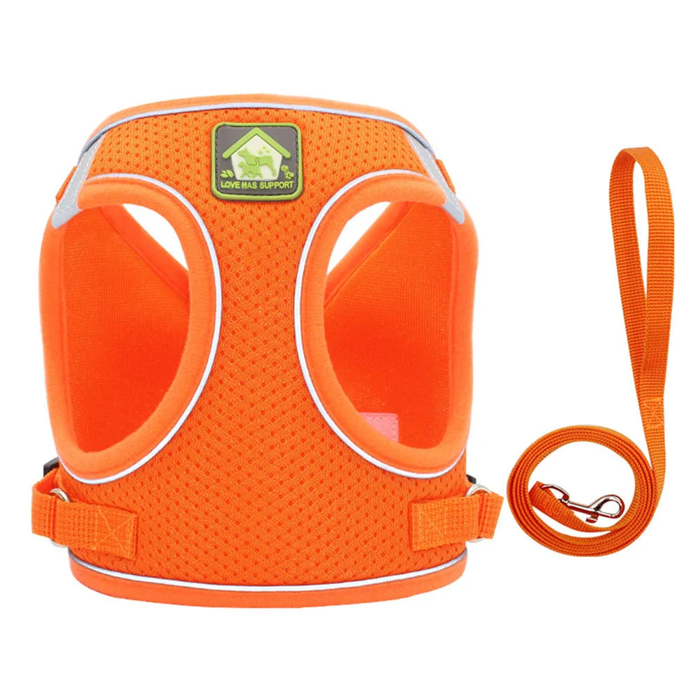 Adjustable Reflective Pet Harness and Leash Set