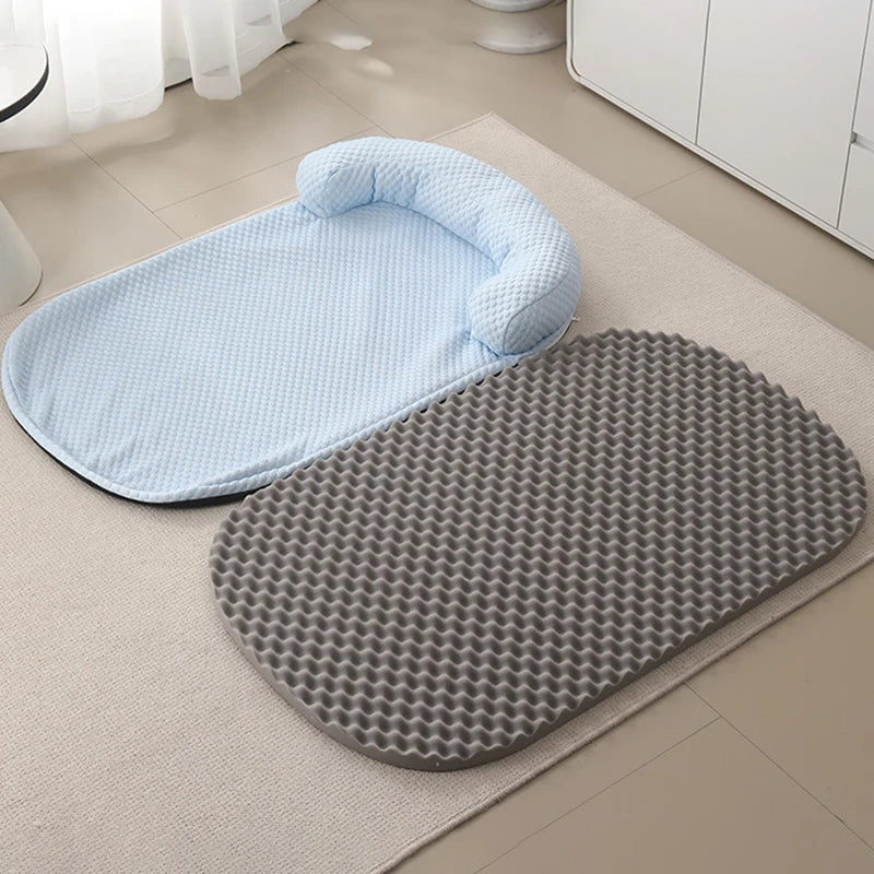 Ice Silk Cooling Pet Bed - Summer Comfort for Dogs & Cats
