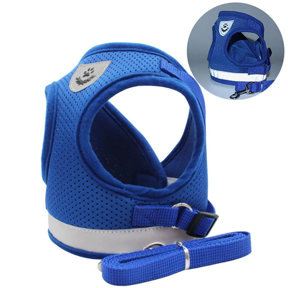 Adjustable Reflective Pet Harness and Leash Set
