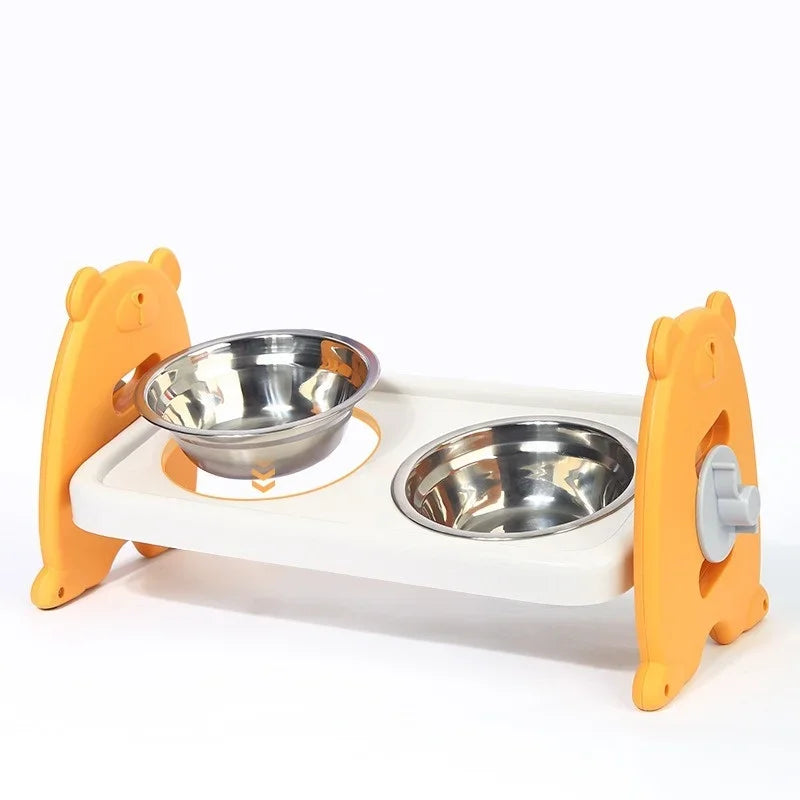 Adjustable Elevated Pet Bowls for Cats & Small Dogs