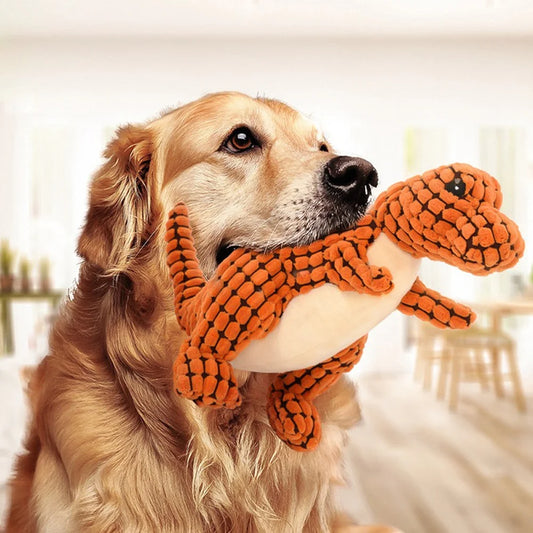 Interactive Dinosaur Plush Chew Toys for Pets