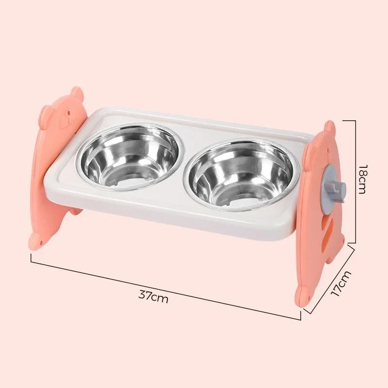 Adjustable Elevated Pet Bowls for Cats & Small Dogs