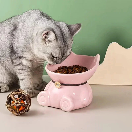 Elevated Ceramic Pet Bowls - Modern Design for Cats & Dogs